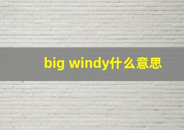 big windy什么意思